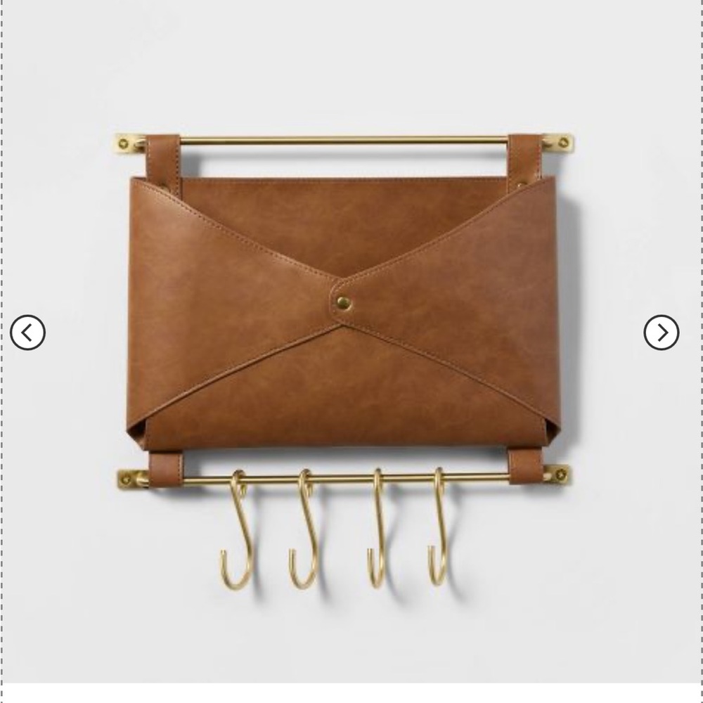 Entryway Organizer Faux Leather and Gold - Threshold™